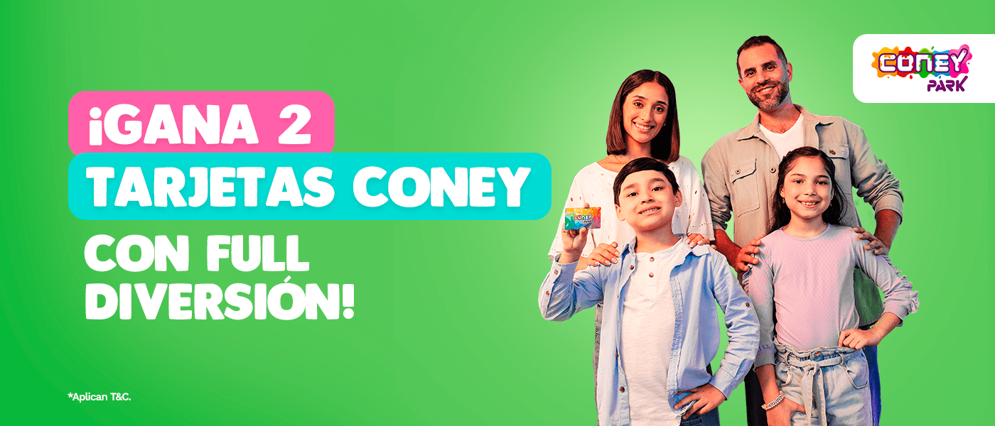 Sorteo: 2 Tarjetas con 1 Hora de Juegos Gratis 🎯 con Coney Park y Mall Paseo Quilpué