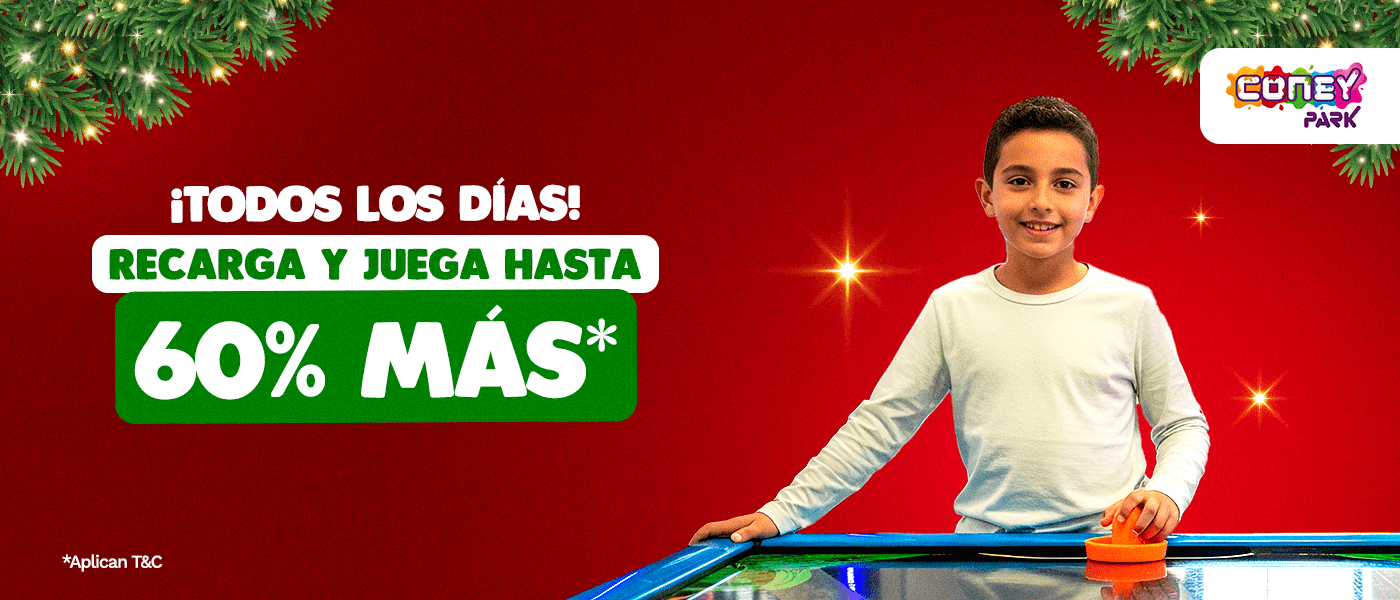 Todos los días recarga y juega ¡hasta 60% más!