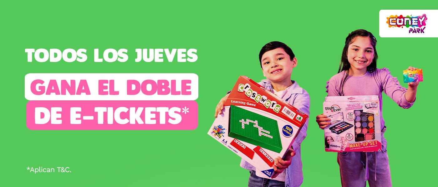 Todos los jueves! Gana el doble de e-tickets