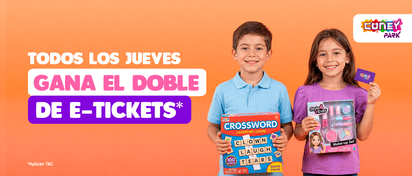 Todos los jueves! Gana el doble de e-tickets