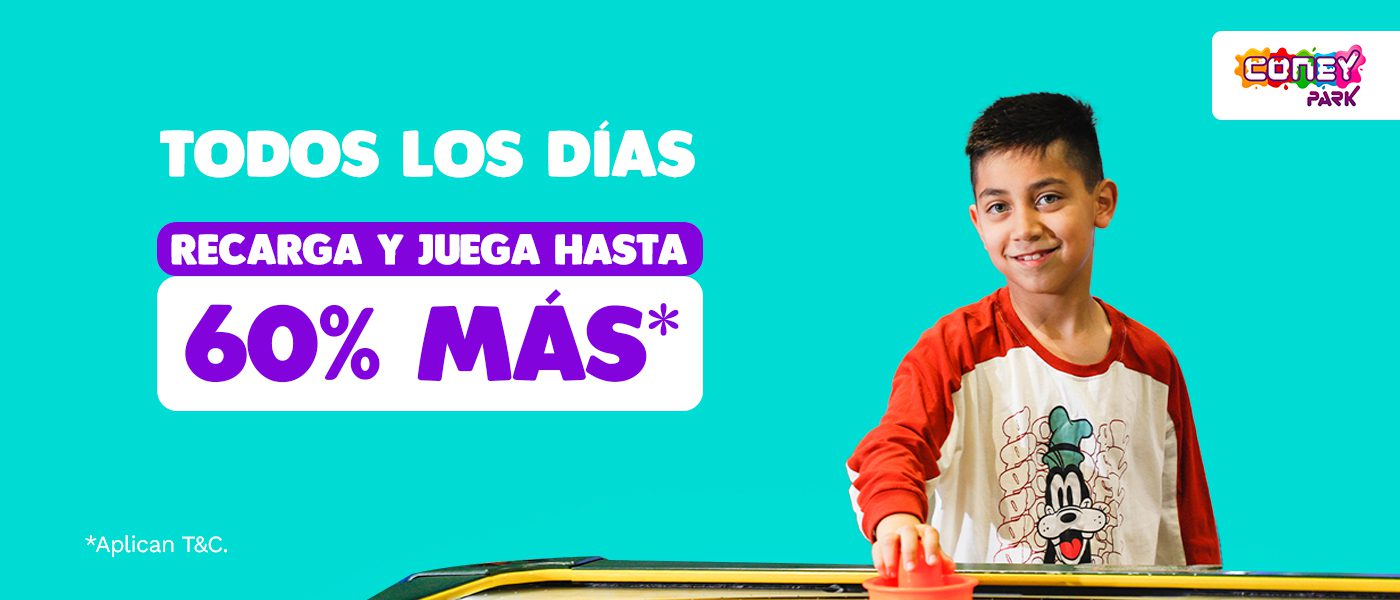 Todos los días! Recarga y juega hasta 60% más