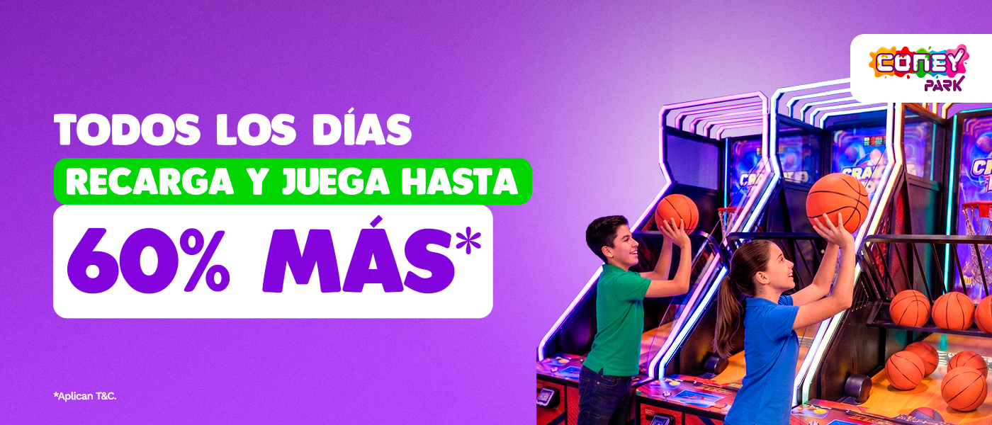 ¡Todos los días! Recarga y juega hasta 60% más