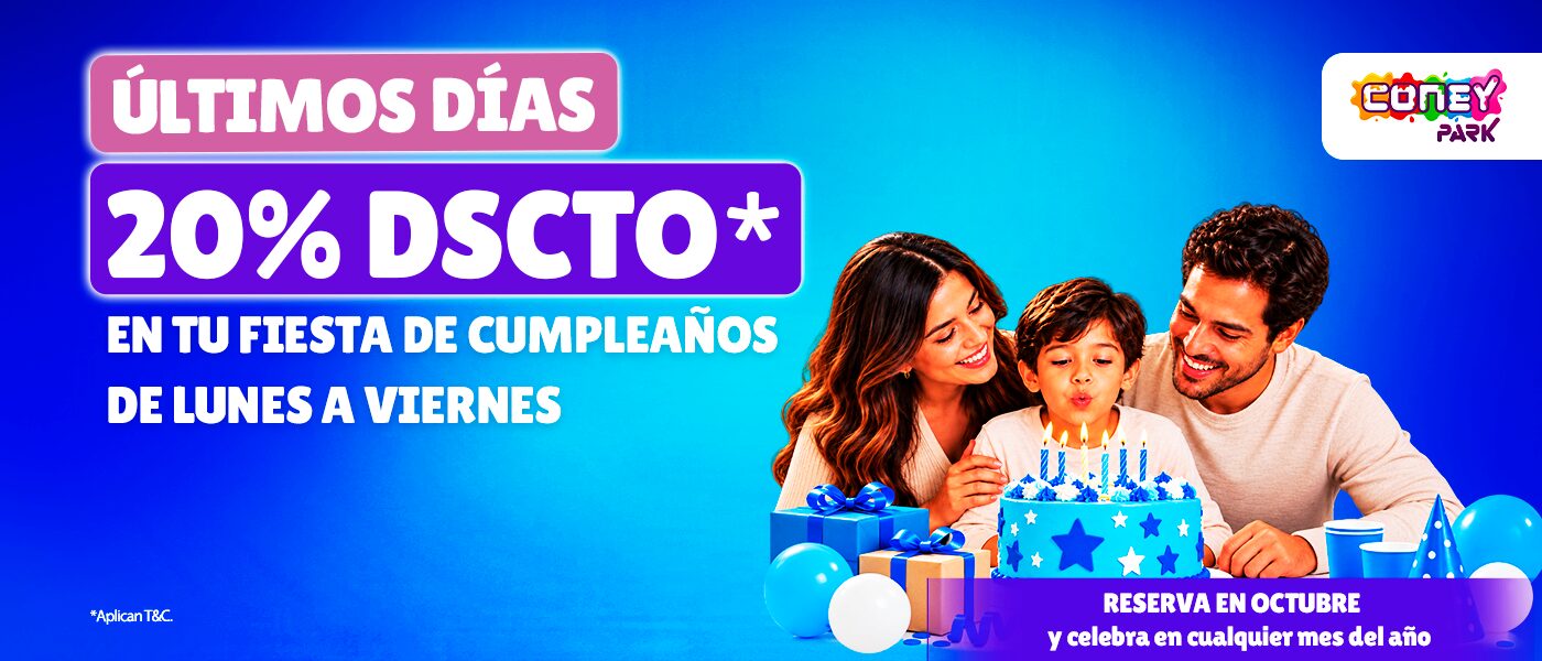 ¡20% Dscto. en todos nuestros paquetes de Cumpleaños!